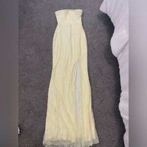 Windsor Shimmering Cream Maxi Dress